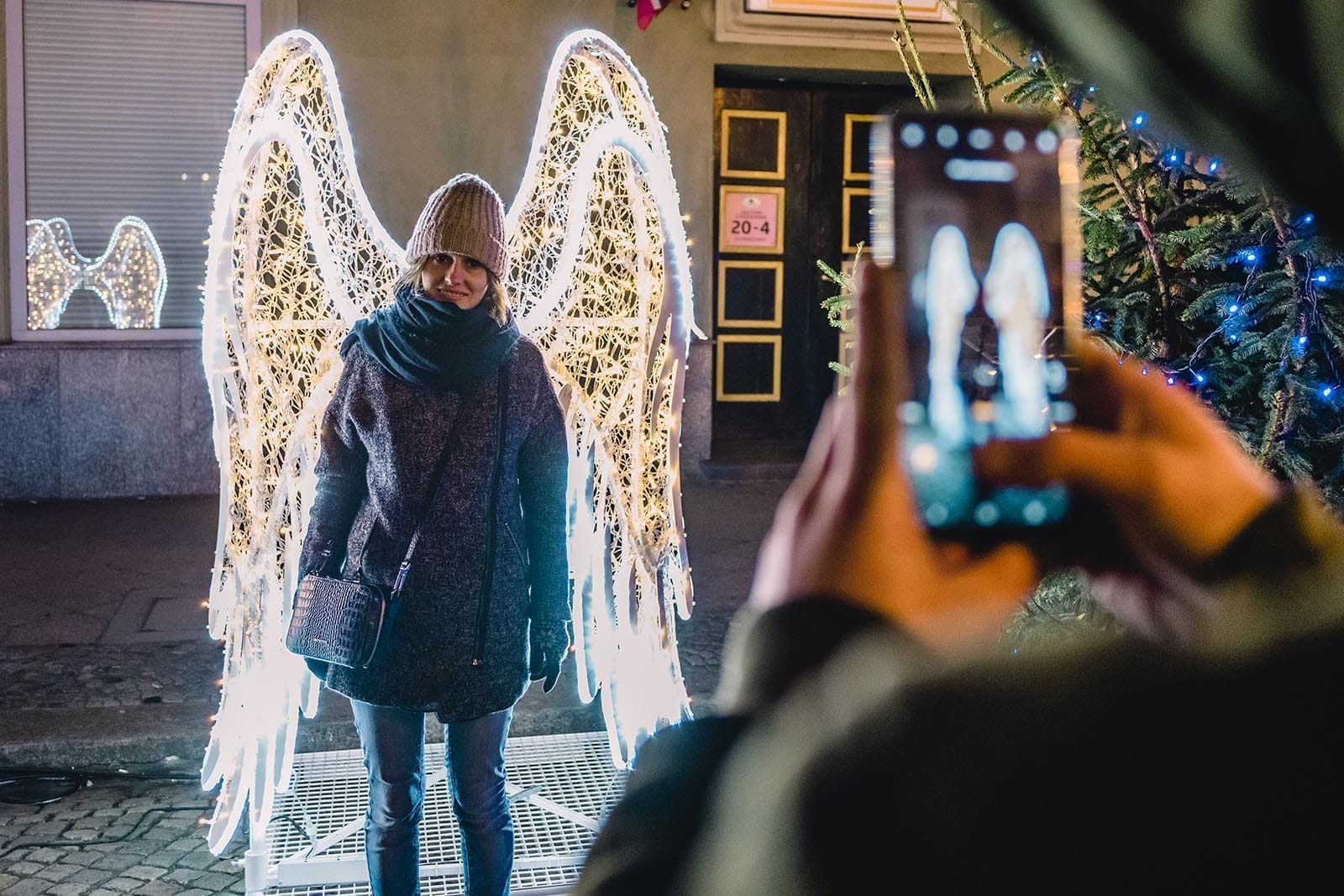 Iluminacja świąteczna na jarmarku w Gdańsku