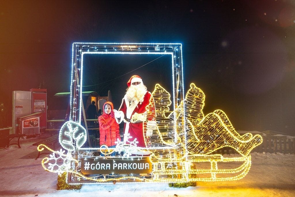 Park światła w stylu świątecznym